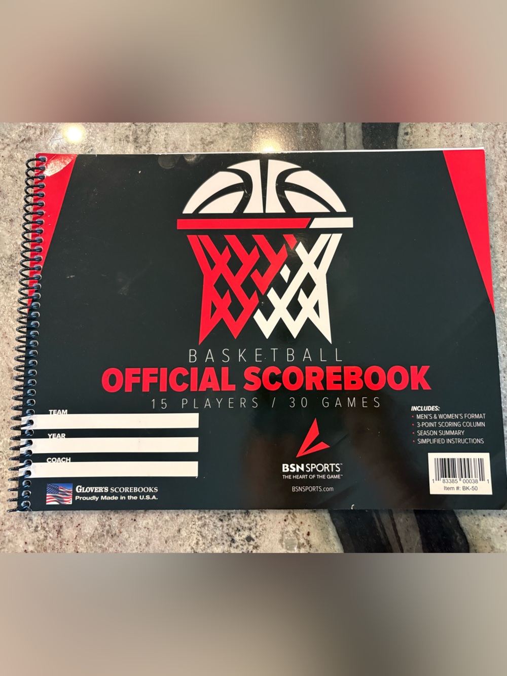 Glover’s Scorebook for Basketball. BSN Sports